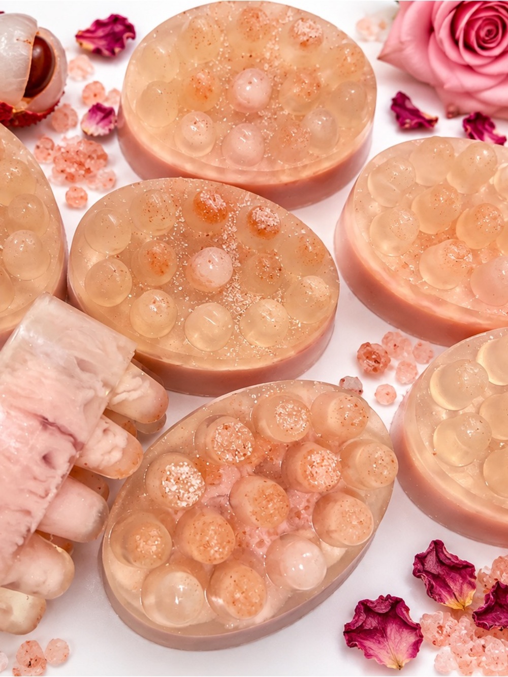 Lychee Rose Himalayan salt massage bar